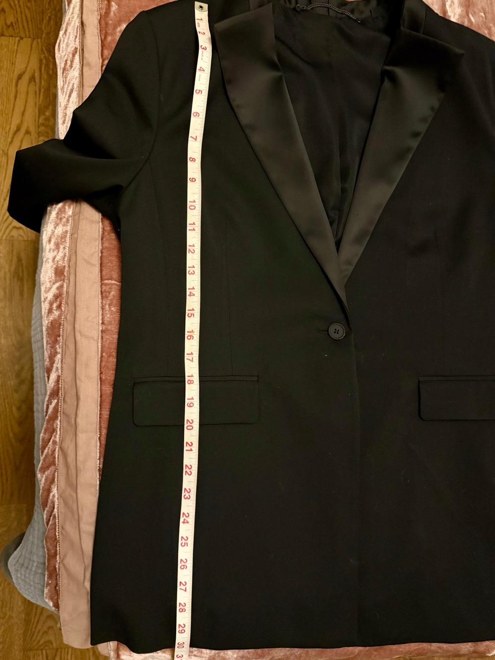 ALLSAINTS Sofía Satin Tuxedo Style Blazer - Picture 9 of 9